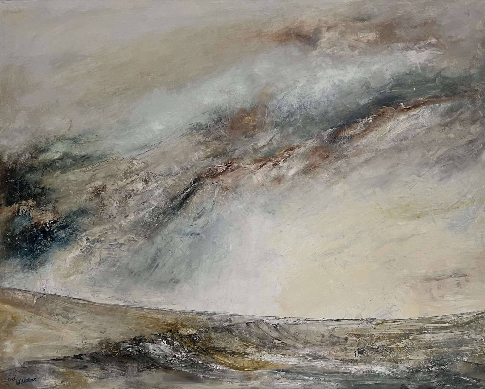 The Long Horizon, a storm sweeping across an open moor, painted in oil by Neil Williams